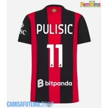 Camisa de time de futebol AC Milan Christian Pulisic #11 Replicas 1º Equipamento Feminina 2026-27 Manga Curta